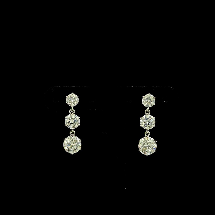 Three-Stone Drop Earrings — lab-grown diamond