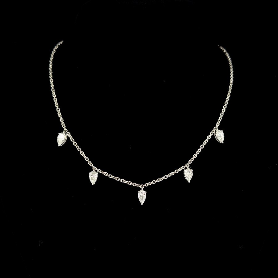 Pear Droplet Necklace — lab-grown diamond